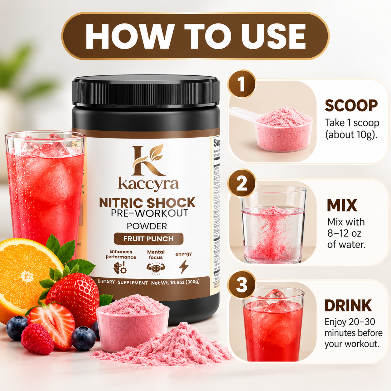 Nitric Shock Pre-Workout Powder (Fruit Punch)